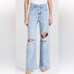 Levi's Ribcage Wide Leg Jeans Distressed ‘Probably Okay’ Wash 25